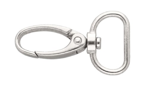 Ozdobná kovová karabínka 20 mm Strieborný krab