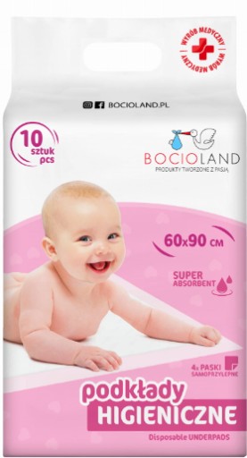 Bocioland JEDNORÁZOVÉ MIESTA 90x60 Podložka Prebaľovací pult 10 kusov