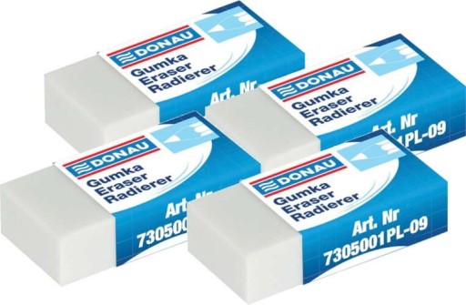 GUMA NA ZMAZANIE UNIVERZÁLNA BIELA 41x21x11 mm DONAU - 4 kusy
