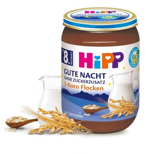 Hipp Bio mliečna kaša s 3 cereáliami na noc 8m 190g