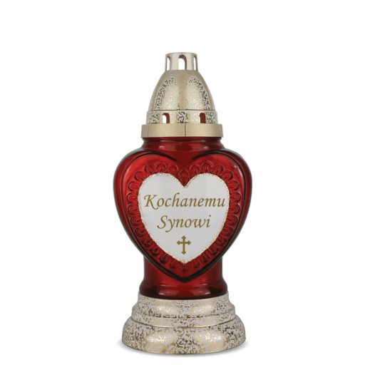 Sviečka milovanému synovi 26 cm Červená DP319 Sviečka s venovaním s trblietkami