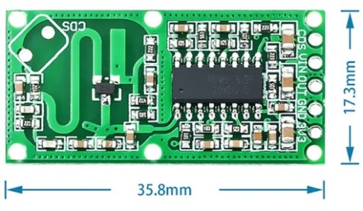 Mikrovlnný snímač pohybu Dopplerov radar RCWL-0516