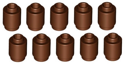 LEGO okrúhla kocka 1x1 hnedá 10 ks. 3062 NOVINKA
