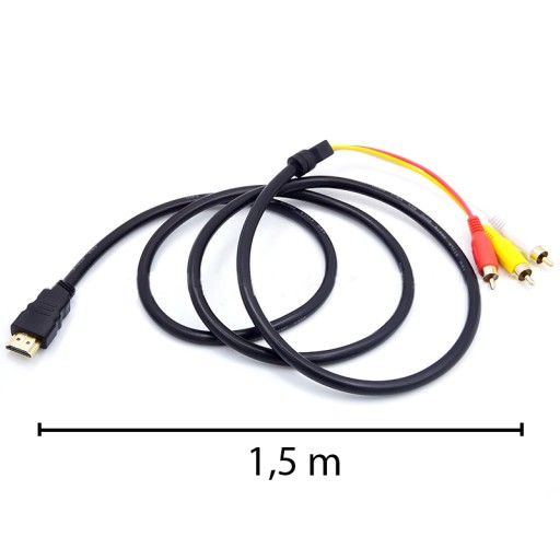ADAPTÉROVÝ KÁBEL, HDMI KÁBEL NA 3x RCA CINCH AUDIO