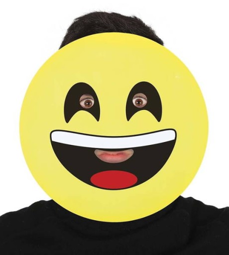 MASKA HAPPY EMOTE GIGA SMILE MEGA SMILE ŽLTÁ