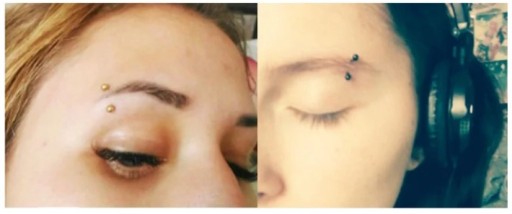 Banánový piercing do ucha, piercing do obočia s guľôčkami SS316L 1,2/10/3+3 mm