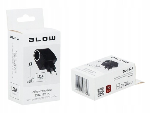 BLOW Adaptér 230V -> 12V zásuvka zapaľovača 1A