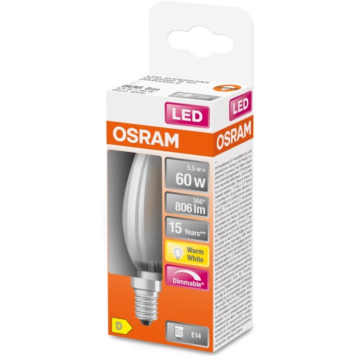 E14 B35 LED žiarovka 5,5W 2700K Stmievateľná OSRAM