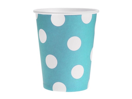 Narodeninové poháre Modré bodky 270ml 6 ks