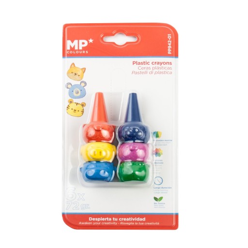Prvé prstové pastelky pre deti, 6 farieb, MP zvieratká
