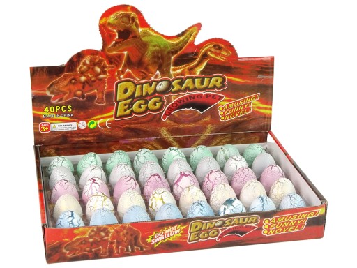 Násadové vajcia dinosaura rastúce 4 cm biele