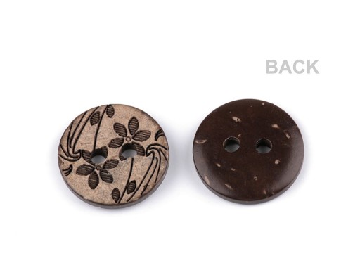 Gombík kokosový kvet / 15,2 mm / 10 ks.