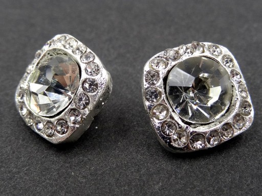 13mm Ozdobné gombíky 1ks STRIEBORNÉ zirkóny SILVER OZ17 0641