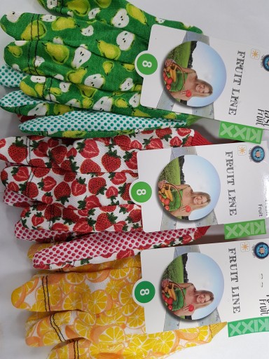 DÁMSKE pracovné rukavice STRONG záhradné rukavice PROTIŠMYKOVÉ FAST Fruit, veľkosť 8