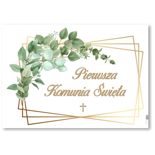 Plagát Prvé sväté prijímanie IHS zlatý rám