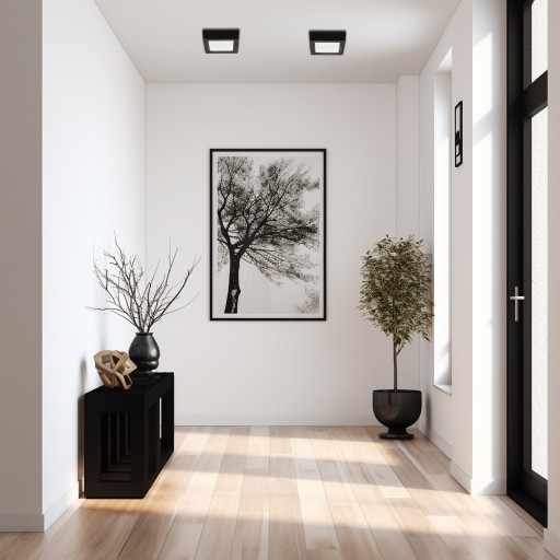 LED stropné svietidlo prisadené na povrch 6W 660lm 4000K neutrálne čierne štvorcové