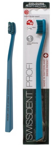 Zubná kefka Soft-Medium Blue SWISSDENT COLORS 1 ks ZADARMO