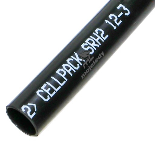 1m zmršťovacia bužírka 12/3 s lepidlom, hrúbka fi 12mm x 3mm
