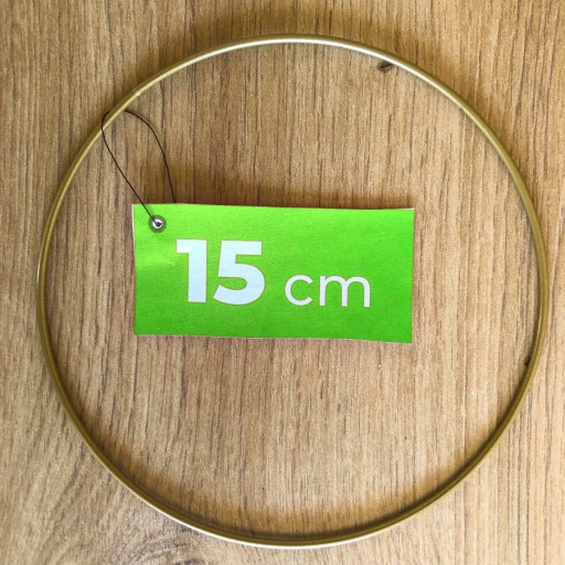 Kovový prsteň GOLD MAT, makramé lapač snov, 15 cm