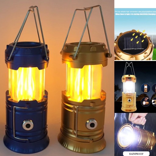 TURISTICKÁ LAMPA BATERIE CAMPING SOLAR LED USB baterka