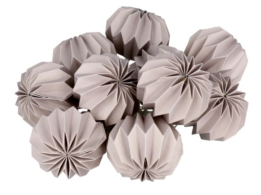 PAPIEROVÉ GULE NA VIANOČNÝ STROMČEK ORIGAMI 10LED GREY