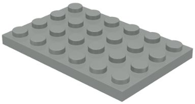 LEGO TMAVO SIVÁ TANIER 4X6 ČÍSLO 3032