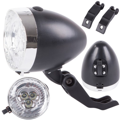 Lampa na bicykel city bike retro black lamp - CE