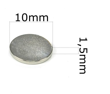 SILNÝ VALEC NEODYMOVÝ MAGNET 10x1,5 - 10 KS / NEODYMOVÉ MAGNETY /