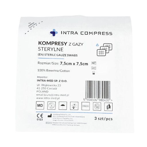 Sterilný gázový obklad 7,5x7,5cm 17N 8W 10 ks.