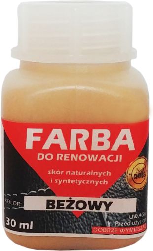 RENOVÁCIA KOŽENÉHO ČALÚNENIA FARBA BÉŽOVÝ LAK 30ml