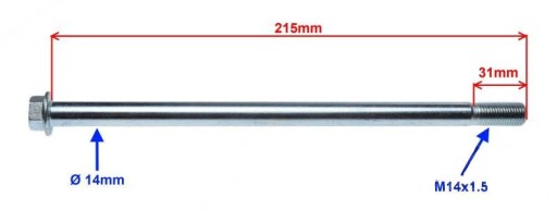 Zadná kyvná náprava m14x215 pre Junak 126 215mm