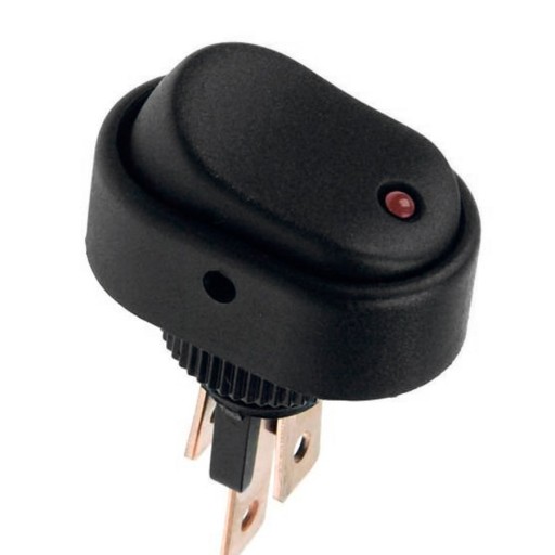 SPÍNAČ KLÁVESNICE SPÍNAČ ASW-20D ČERVENÁ LED 12V ZAP VYP