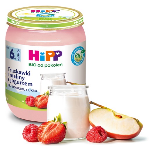 HiPP Jahody a maliny s bio jogurtom, 160g