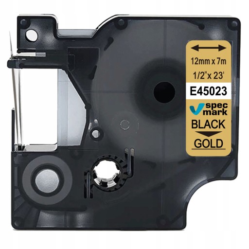 Páska pre DYMO D1 45023 12mm/7m GOLD BLACK PRINT S0720630