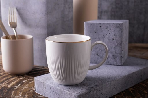 Porcelánový hrnček na kávu Altom Design Alessia Złota Linia 280 ml
