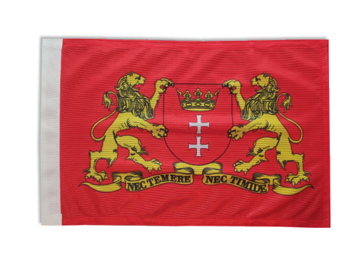 Vlajka GDAŃSK 2 LIONS na stožiari motocykla motorka 30x40 cm