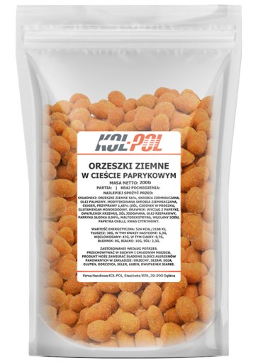PAPRIKA 200g Arašidy obalené paprikou Kol-Pol kvalita