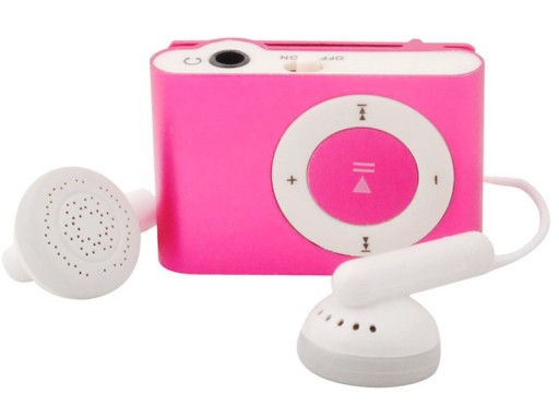 MP3 PREHRÁVAČ Čítačka kariet až do 32 GB RUŽOVÉ slúchadlá