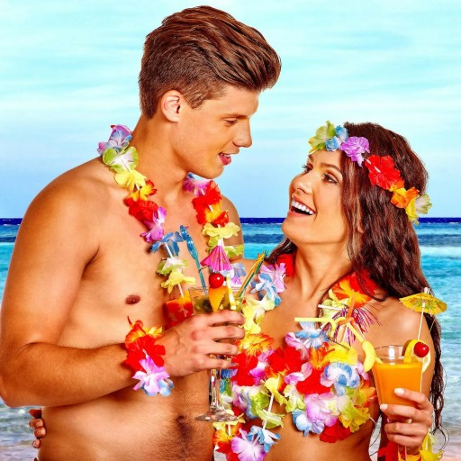 5X HAWAIIAN FLOWERS ALOHA NÁHRDELNÍK HAVAJSKÝ OUTFIT NA SILVESTROVSKÝ KARNEVAL