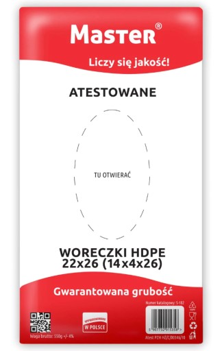 RAŇAJKOVÉ TAŠKO PZH CERTIFIKÁT HDPE FÓLIE TAŠKY 22x26 1000 ks