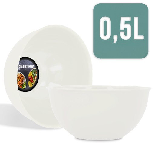 Plastová kuchynská miska na šalát 500 ml krém