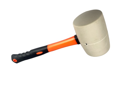 Biele gumené kladivo 90 mm-500 g, plastová rukoväť