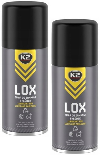 K2 LOX OLEJ NA ÚDRŽBU ZÁMKOV, VISNÝCH ZÁMKOV, VLOŽIEK, VODÍTEK, PÁNTOV 150ML