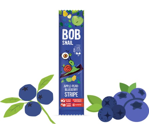 Snack jablko hruška čučoriedka 14g BOB SLIMÁK
