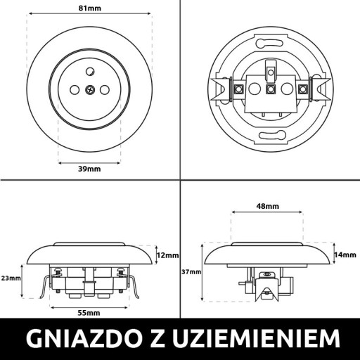 LOFT RETRO 230V ZÁSUVKA S KOLÍKOM JLM BEZ RÁMU