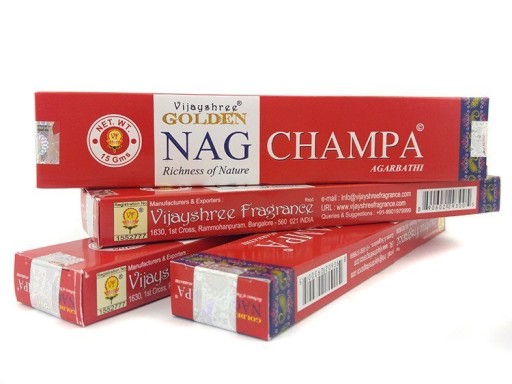 NAG CHAMPA VIJAYSHREE ZLATÉ INDICKÉ VONNÉ TYČINKY