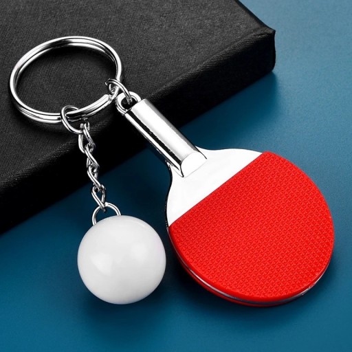 ČERVENÝ STOLNÝ TENIS ŠPORTOVÝ KEYRING - PINGPONGOVÁ RAKETA - pádlo