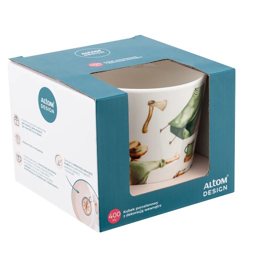 Veľký porcelánový cestovateľský hrnček na kávu a čaj Altom Design 400 ml