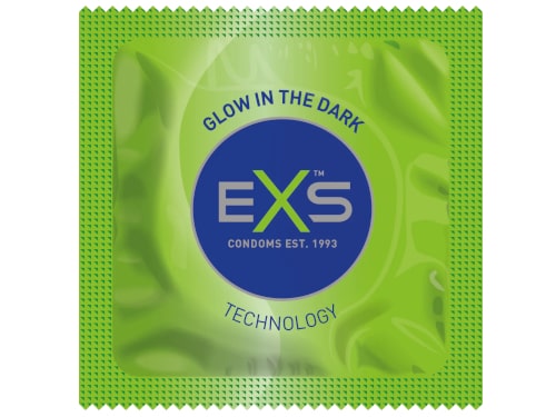 EXS GLOW kondómy 12ks, svietiace v tme, klasické vlhčené