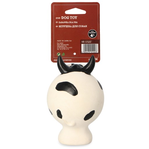 Hračka pre psa, kravička, latex, so zvukom, 11,5 cm